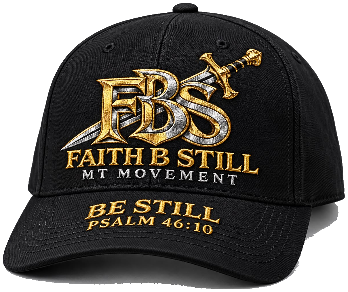 Black FBS cap with gold and silver embroidery