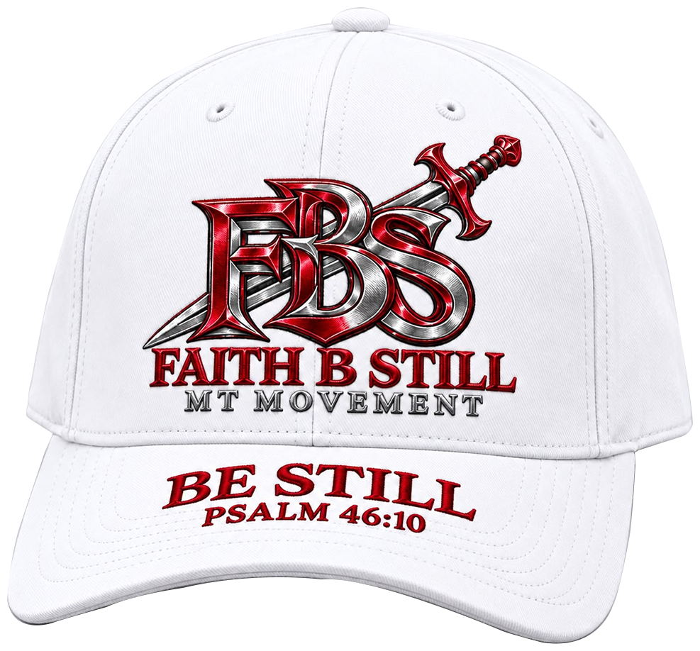 White FBS cap with red embroidery